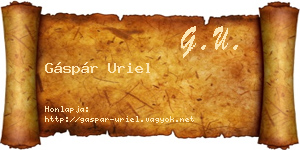 Gáspár Uriel névjegykártya